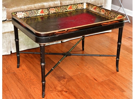 English Hand Painted Liquor Proofing Papier Mache Tray Table With Provenance Circa 1780s