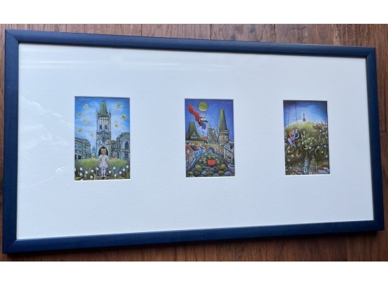 Framed And Mounted Budapest Postcards