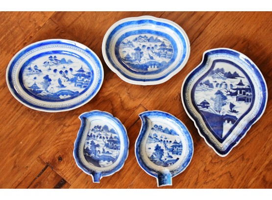 5 Piece Collection Of Blue And White