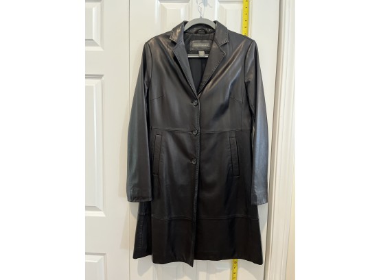 Leather Maxi Coat - Medium