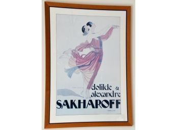 Sakharoff French Poster George Barbier Illustration Framed