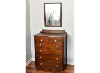 Gustav Stickley Chest Of Drawer With Mirror (1 Of 2 Available)