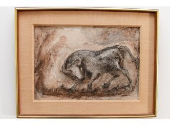 Wild Horse Abstract Oil On Panel