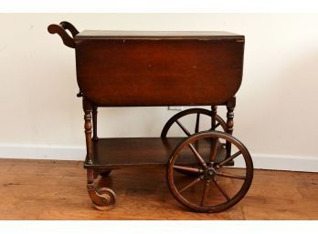 Vintage Mid-Century Gorgeous Mahogany Tea Cart