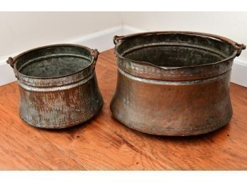 Pair Of  Antique Copper Buckets