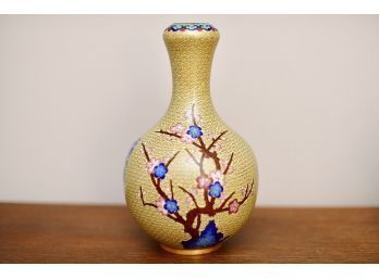Asian Cloisonn Metal Enamel Vase