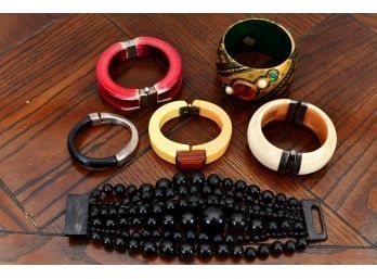 Collection Of Fine Designer Bracelets Including Monies Black Horn Bead Bracelet By Gerda Lynggaard