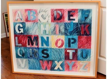 Alphabet Collage On Paper Signed A. Conrad And Numbered