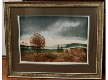 Signed Hank Laventhol Watercolor On Paper Pencil Signed