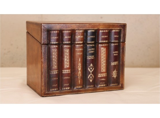 Rectangular Leather Book Spine Storage Box