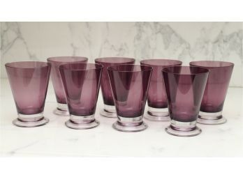 Set Of Eight Purple William Yeoward Drinking Glasses