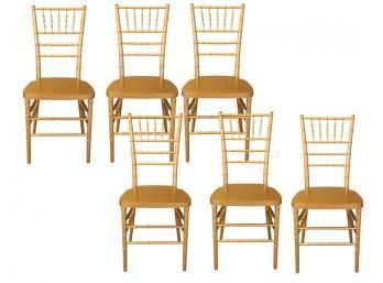 Gold Wood Chiavari Chair Set 2