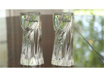 Pair Of Baccarat Crystal Candle Holders