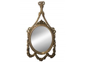 Gold Mirror With Bow Finial