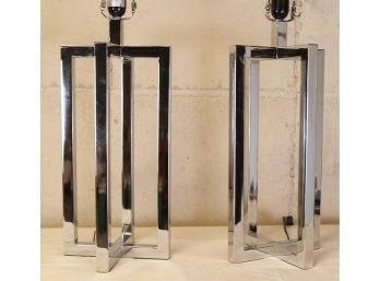 Pair Of Chrome  Lamps