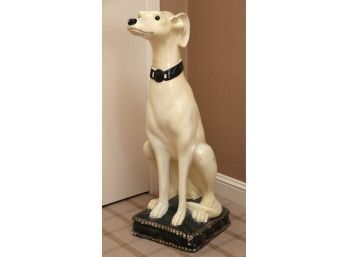 Vintage Chalkware Dog Statue
