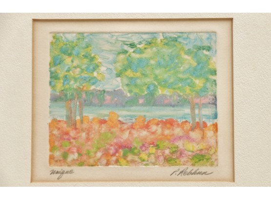 Landscape Watercolor  Painting Artist Signed P Rebhun