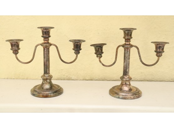 Pair Of Waterford Silver Candelabras