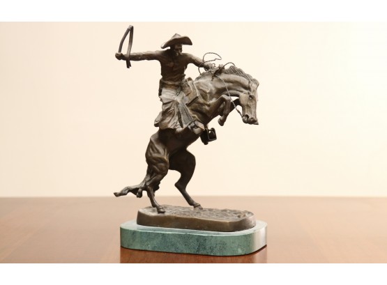 Bronze Sculpture On Marble Base 9 Inches Tall