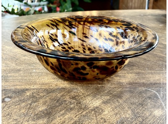 Leopard Print Art Glass Bowl