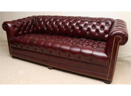 Hancock And Moore Oxblood Leather Chesterfield Sofa