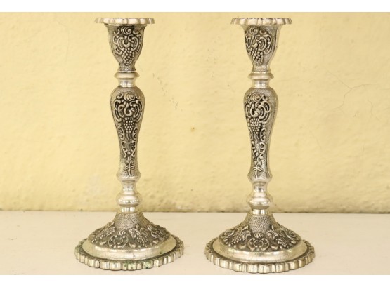 Pair Of Ornate Candle Sticks