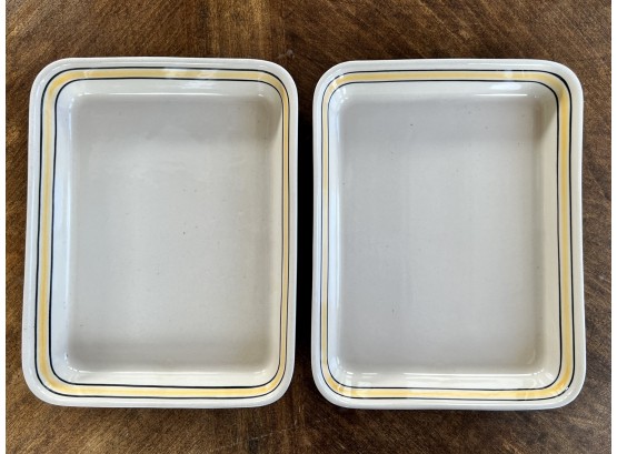 Pair Of Rectangle Ceramic Serving Trays