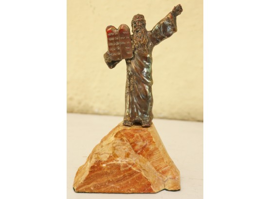 Sterling Silver Moses On Stone Base