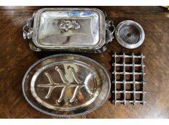Silver Plate Serving Ware Lot