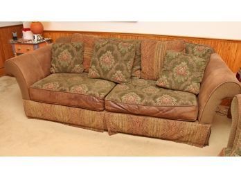 Leather And Upholstered Sofa