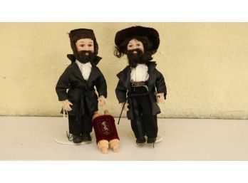 Pair Of Jewish Hassidic Dolls
