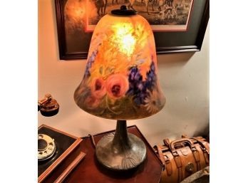 Ulla Darni Signed Original Reverse Painted Lamp