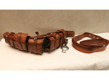 Leather Banderlero And Ammo Belt