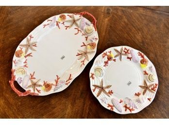 Two Fitz And Floyd Seaside Serving Platters
