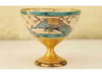 Bavaria Hand Painted Peacock Chalice