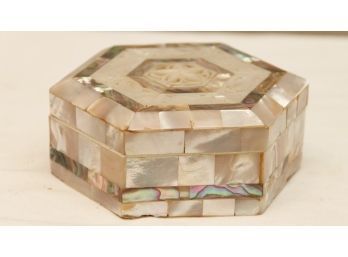Mother Of Pearl Hexagonal Wooden Box