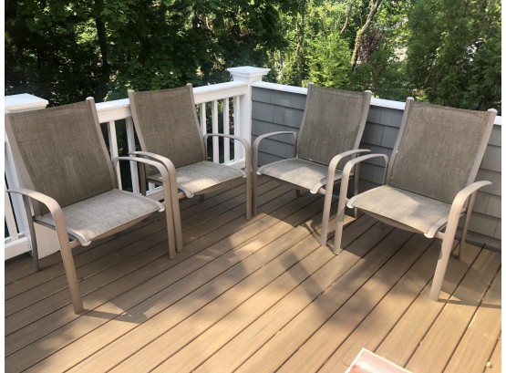 Set Of 4 Weathered Patio Chairs