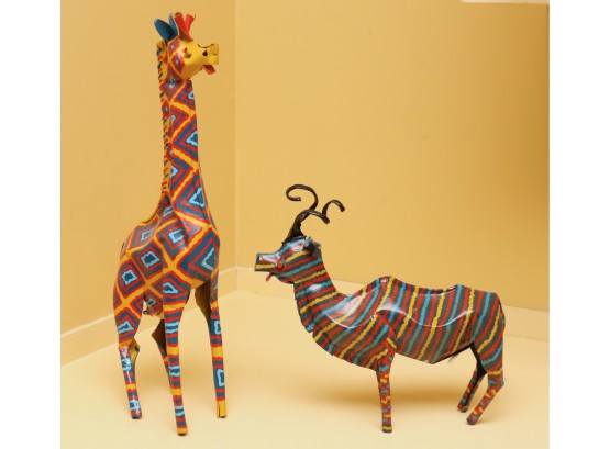 Pair Of Hand Crafted Animals Made In Zimbabwe