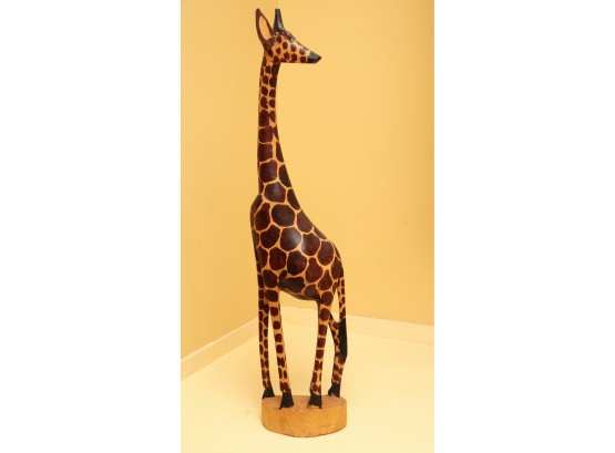 Hand Carved Giraffe Statue Made In Kenya