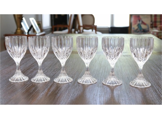 Set Of 6 Small Crystal Wine Glasses