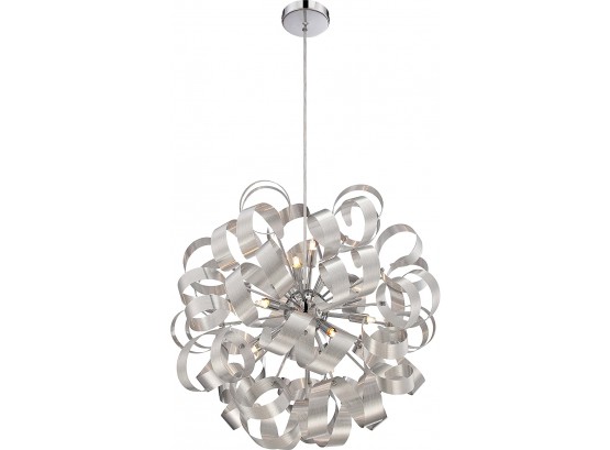 Quoizel Ribbons Curved Metal 12 Light Chandelier Retail $1,380