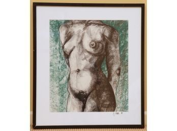 Nude Woman Portrait Signed