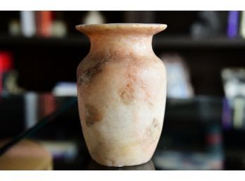 Egyptian Carved Alabaster Vessel