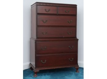 Mahogany Chippendale Clawfoot Chest Of Drawers