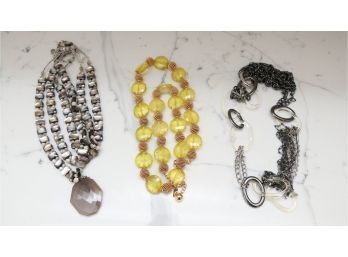 Trio Of Costume Jewelry Statement Necklaces