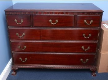 Mahogany Chippendale Six Drawer Clawfoot Dresser