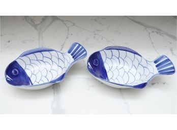 Pair Of Dansk Porcelain Fish Bowls