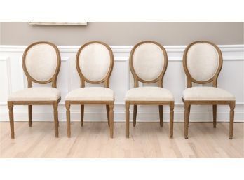 Restoration Hardware Vintage French Round Fabric Dining Side Chairs