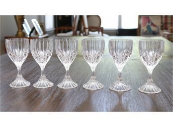 Set Of 6 Small Crystal Wine Glasses