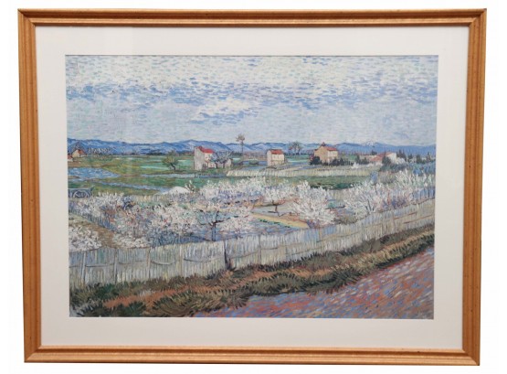 The Plain Of La Crau With Peach Trees In Blossom By Van Gogh